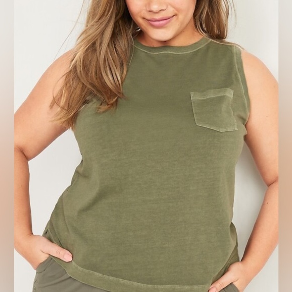 Old Navy Olive Tank Top with Pocket
